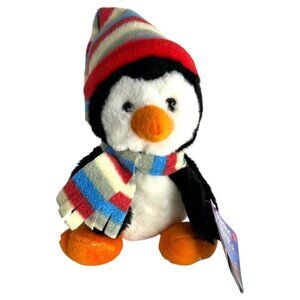 Russ Shining Stars Penguin With Striped Hat & Scarf Stuffed Animal Toy No Code